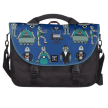 Retro Robot Geek Laptop bag in Blue!