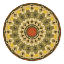 Retro Robot Heads Kaleidoscope Round Stickers