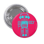 Retro Robot (Hot Pink) Flair Button buttons