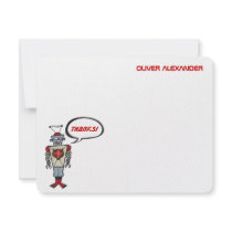 Retro Robot Kids Thank You Card invitations