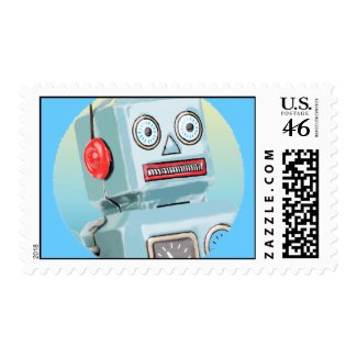 Retro Robot Postage stamp