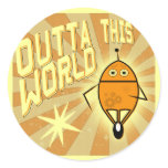 Retro Robot Round Sticker