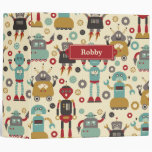 Retro Robots (Cream) 2" Personalized Binder