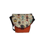 Retro Robots (Cream) Mini Messenger Bag messenger bags