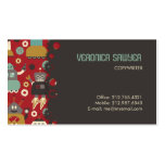 Retro Robots (Red) Biz Card business cards