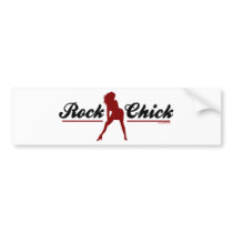 Retro Rock Chick Bumper Stickers