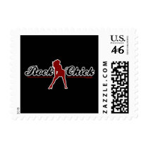 Retro Rock Chick Postage Stamp