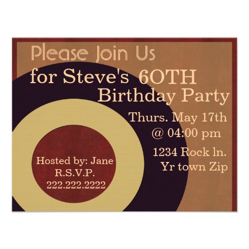 Retro Rock n' roll birthday party Personalized Announcements