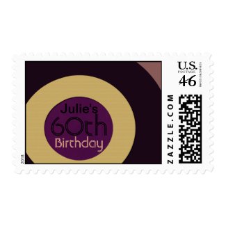 Retro rock n' roll birthday stamp