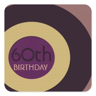 Retro rock n' roll birthday sticker