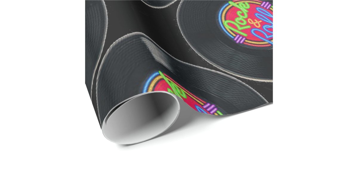 Retro Rock & Roll Vinyl Wrapping Paper Zazzle