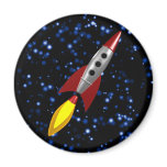 Retro Rocket 3d Refrigerator Magnet