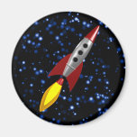 Retro Rocket 3d Refrigerator Magnet