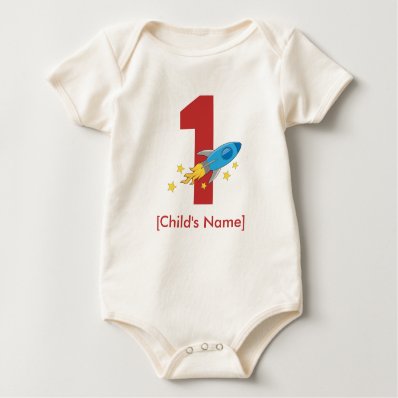 Retro Rocket Birthday - Personalizable Baby Bodysuits