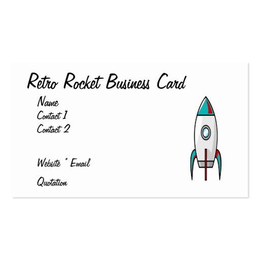 Retro Rocket Business Card (front side)