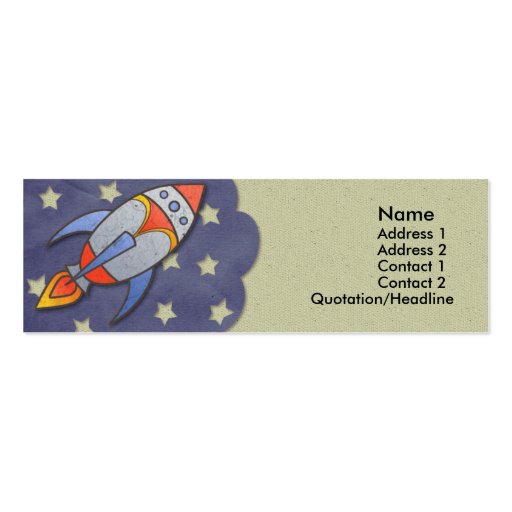 Retro Rocket Kids Skinny Profile Cards Business Card (front side)