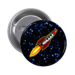 Retro Rocket Pinback Buttons