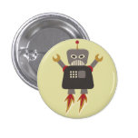 Retro Rocket Robot Flair Button buttons