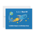 Retro Rocket Ship Birthday Invite