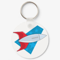 Retro Rocket Ship keychains