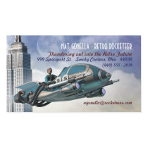 Retro Rocketeer Business Cards business cards