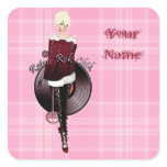 Retro Rok Chik Square Stickers