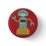 Retro Roller Robot Flair Button buttons