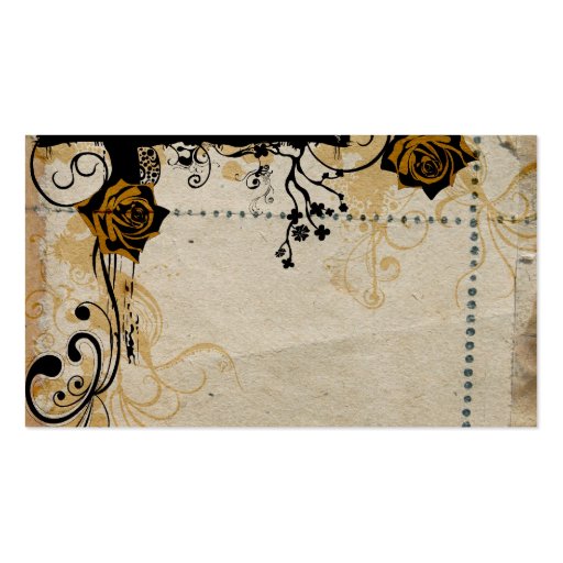 Retro roses Profile Card Business Card Templates (front side)
