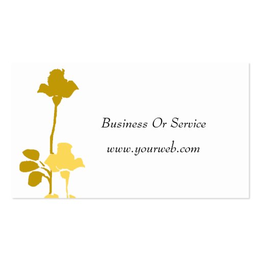 Retro Roses Profile Card Modern Golden Rose Business Card Templates (back side)