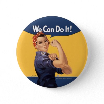Retro Rosie We Can Do It Pinback Buttons