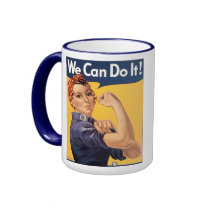 Retro Rosie We Can Do It mugs