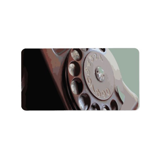 Retro Rotary Dial Phone Vintage Design Labels | Zazzle