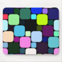 retro round squares mousepads