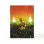 Retro Santa and Bubble Lights Greeting Cards
