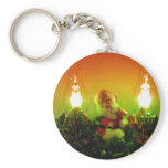 Retro Santa and Bubble Lights Keychain