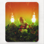 Retro Santa and Bubble Lights Mouse Pads