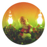 Retro Santa and Bubble Lights Stickers