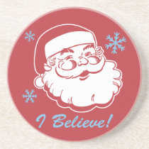 Retro Santa Believe Coaster coasters