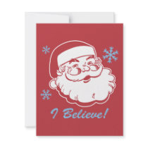 Retro Santa Believe Personalized Invitation