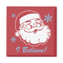Retro Santa Believe Fridge Magnet