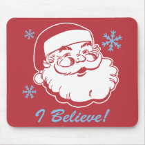 Retro Santa Believe Mouse Pads