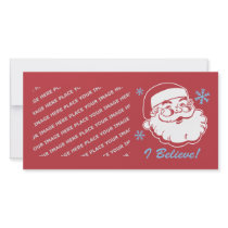 Retro Santa Believe photo cards by pinkinkart Retro Santa Believe photo cards