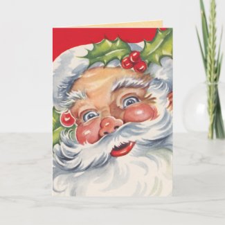 Retro Santa Christmas Card card