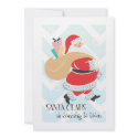 Retro Santa Christmas Party Invitations invitation
