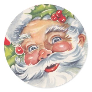 Retro Santa Christmas sticker sticker