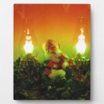 Retro Santa Claus and Bubble Lights Display Plaques