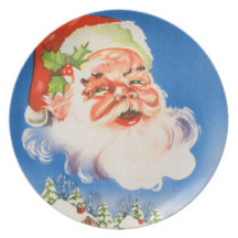 Retro Santa Claus Plate