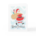 Retro Santa Holiday Card card