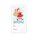 Retro Santa Holiday Gift Tag label