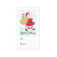 Retro Santa Holiday Gift Tag label
